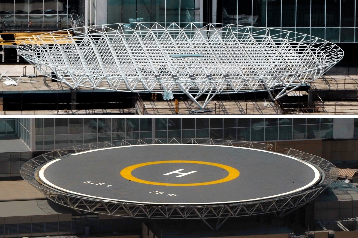 ساخت و اجرای هلی پد فلزی و سازه فضایی در ایران