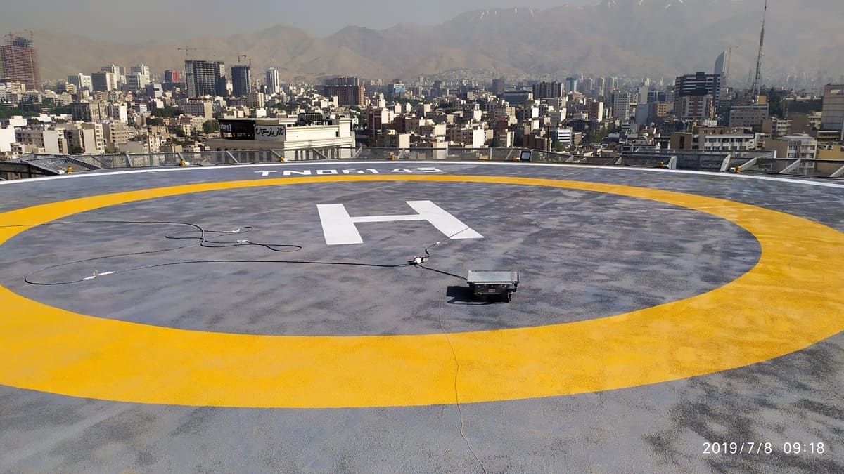 عرشه فلزی هلی پد اضطراری برج گلرنگ ساعی