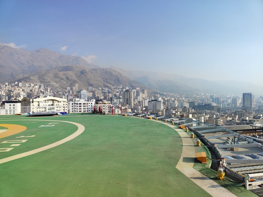 عرشه هلی پورت بیمارستان شهدای تجریش منطقه یک