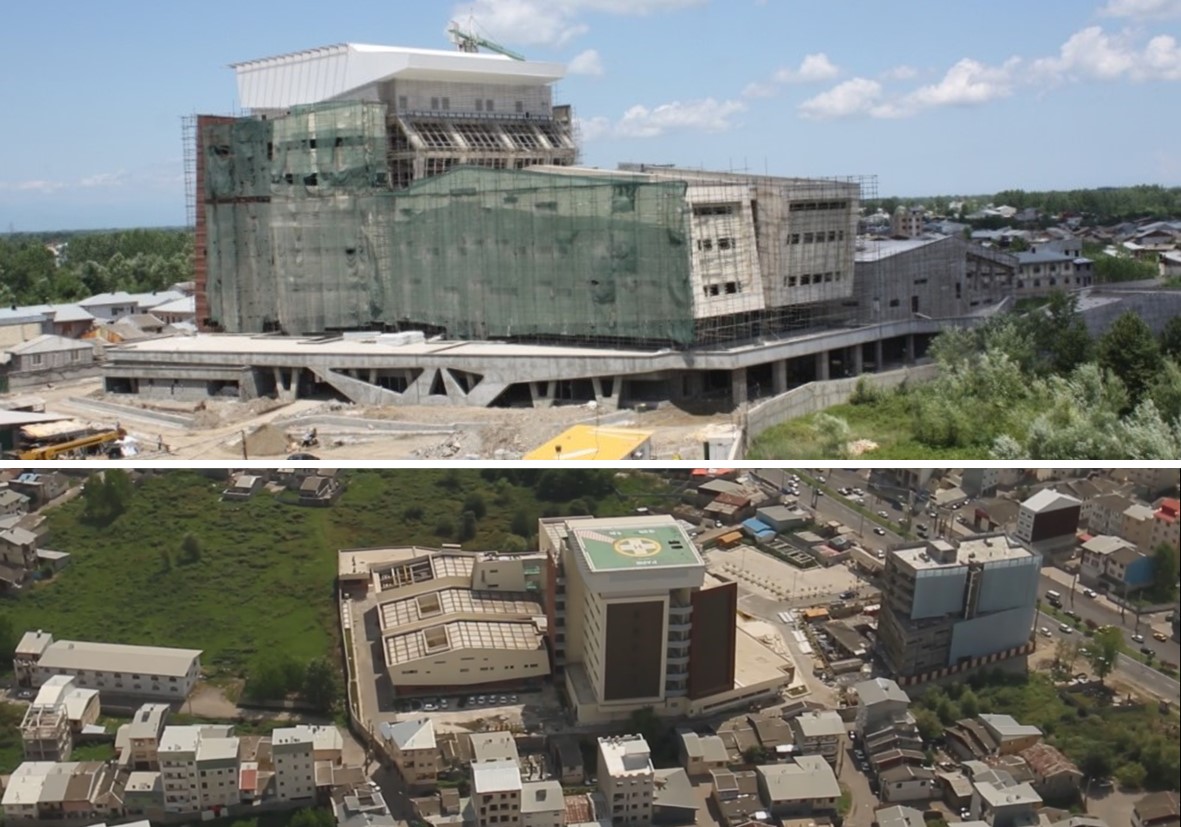 ساخت پد فرود هلیکوپتر بیمارستان رشت