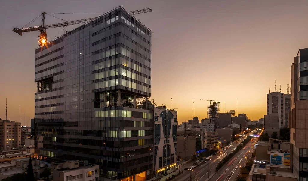 چراغ هلی پد برج پاسارگاد میرداماد