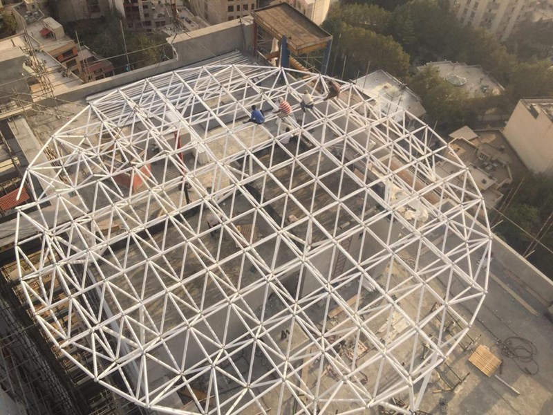 ساخت سازه فضایی فلزی هلی پد 18 متری مهماندوست 2