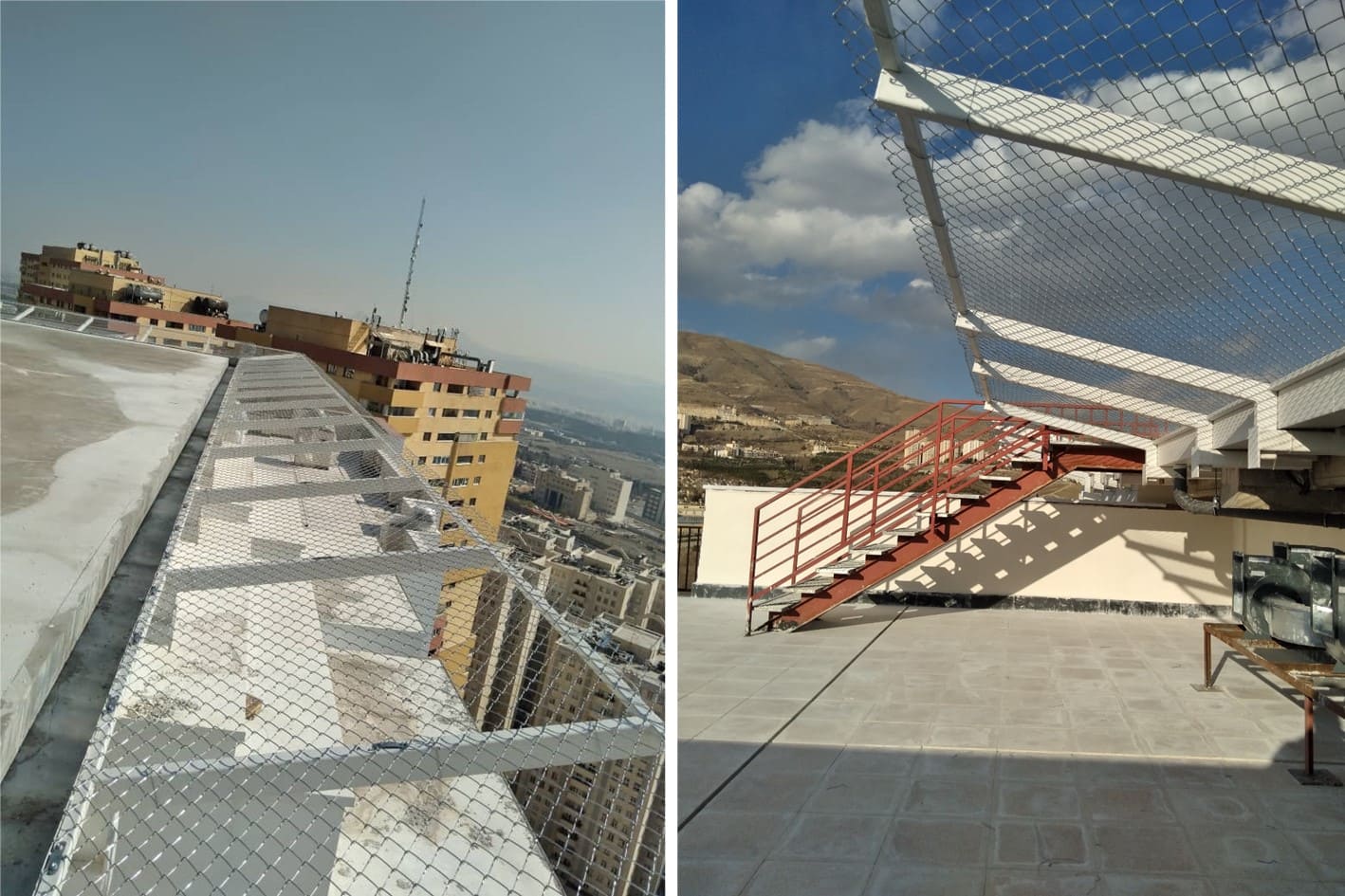 تور ایمنی و راه پله سکوی فرود هلیکوپتر سپیدار سوهانک