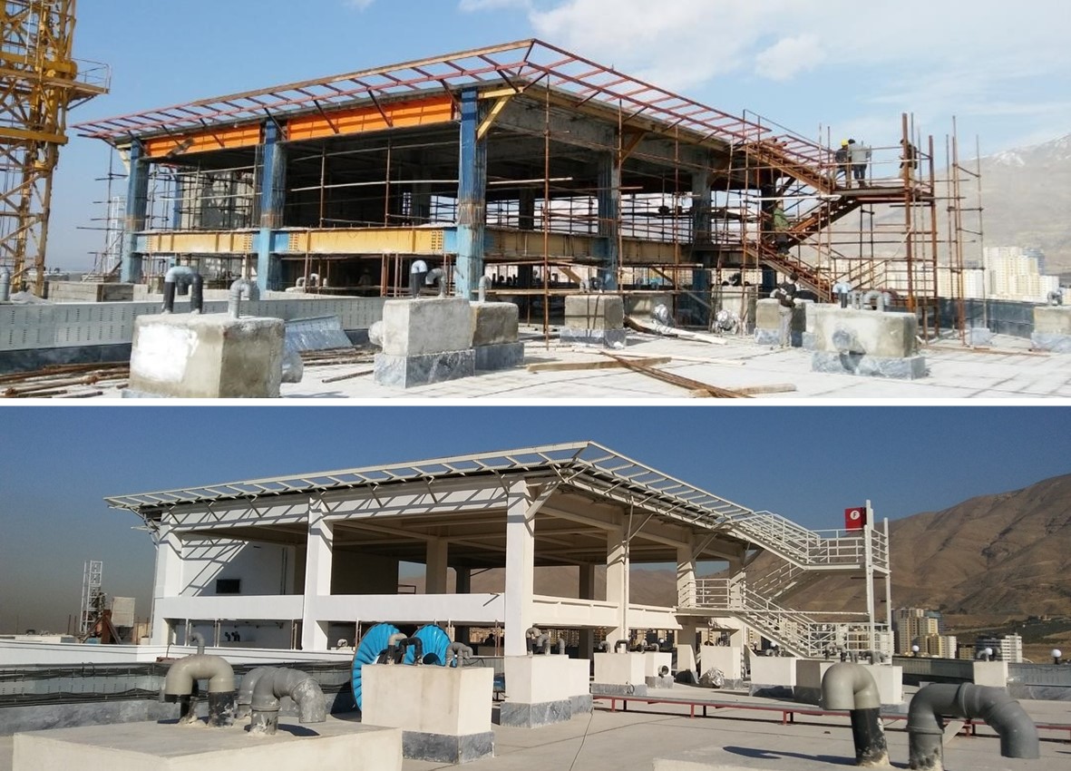 سازه فلزی و عرشه بتنی هلی پد برج پارامیس چیتگر