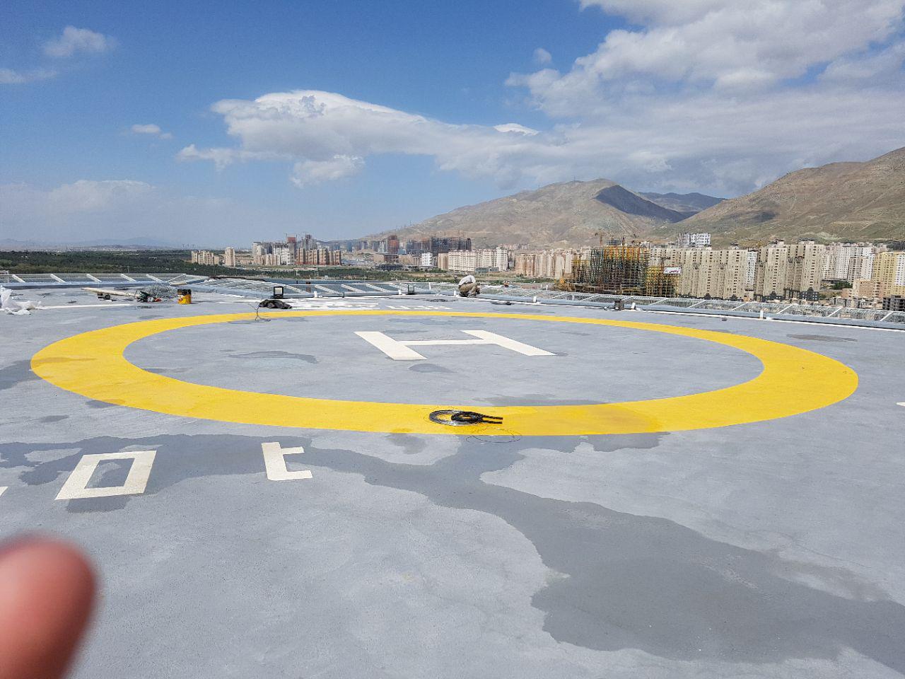 رنگ آمیزی و کد گذاری سکوی فرود 18 متری امدادی هلیکوپتر