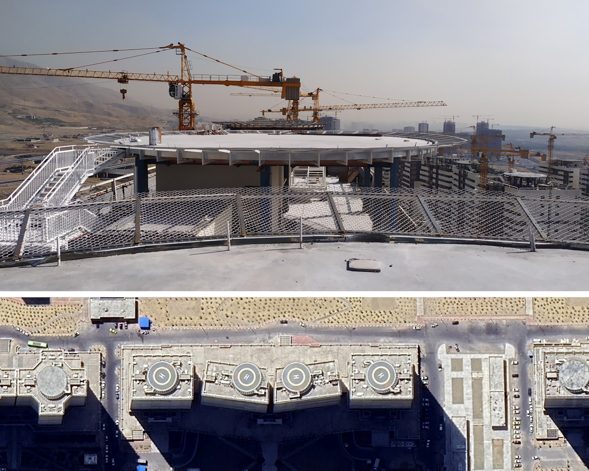 هلی پد های فلزی مجتمع مسکونی خرازی چیتگر