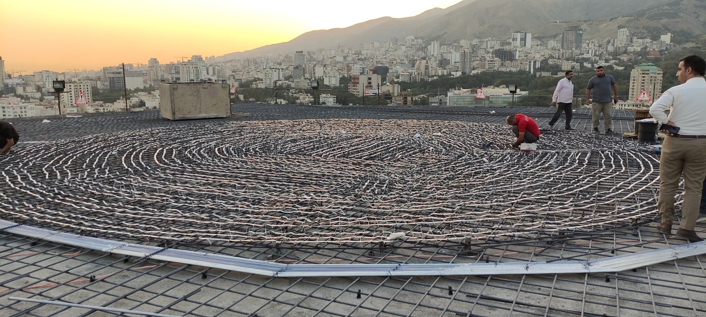 سیستم گرمایش از کف هلی پروت بیمارستان شهدای تجریش